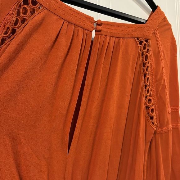 Free People Orange women’s romper - size small - long sleeve with shorts - Picture 6 of 7